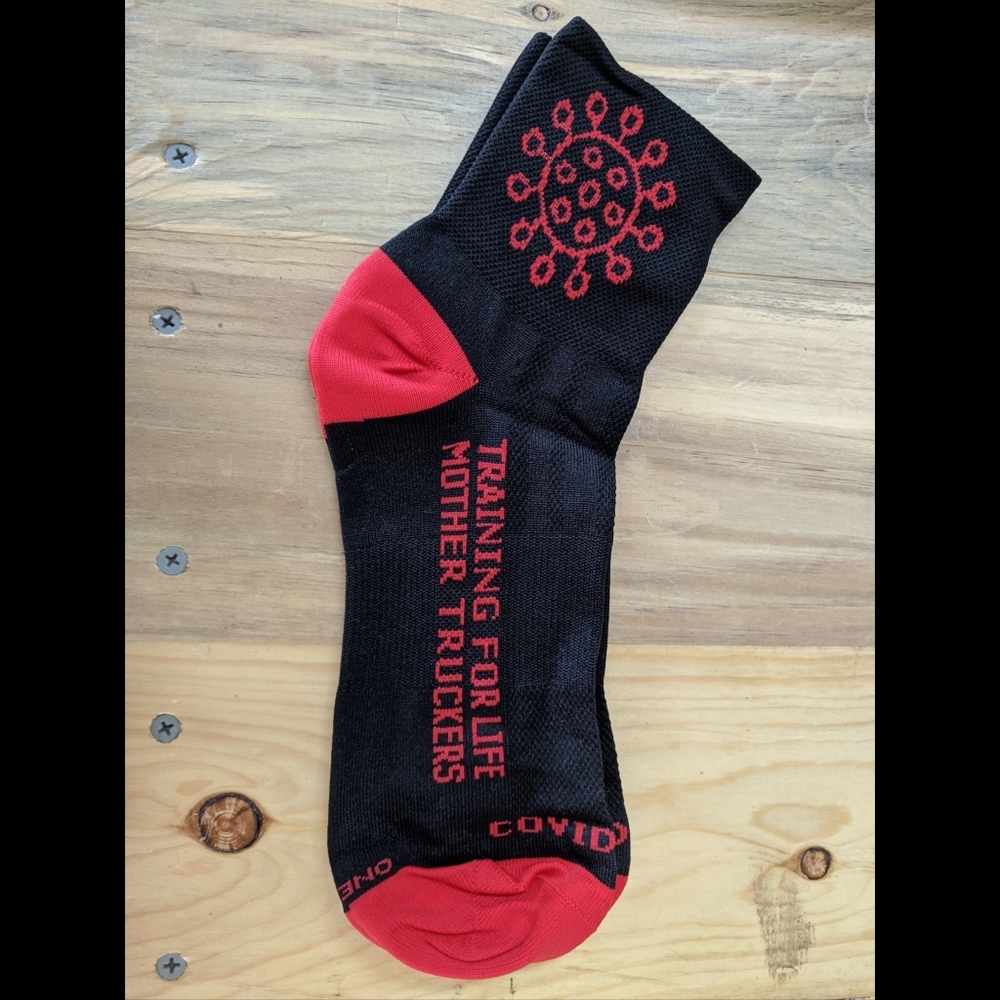 Running/cyclist socks; COVID-19 themed